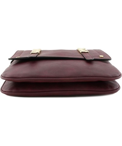 Double Compartment Large Flapover Crossbody Bag Wine $13.24 Crossbody Bags