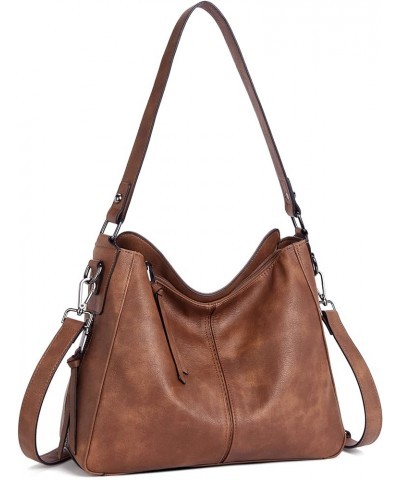 Purses for Women Designer Handbags Vegan Leather Hobo Bags Ladies Shoulder Bags Pocketbooks B01-brown $13.49 Hobo Bags