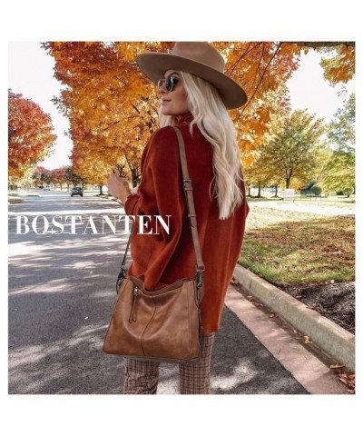 Purses for Women Designer Handbags Vegan Leather Hobo Bags Ladies Shoulder Bags Pocketbooks B01-brown $13.49 Hobo Bags