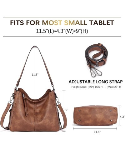 Purses for Women Designer Handbags Vegan Leather Hobo Bags Ladies Shoulder Bags Pocketbooks B01-brown $13.49 Hobo Bags