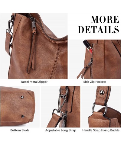 Purses for Women Designer Handbags Vegan Leather Hobo Bags Ladies Shoulder Bags Pocketbooks B01-brown $13.49 Hobo Bags