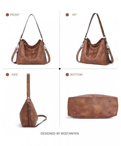 Purses for Women Designer Handbags Vegan Leather Hobo Bags Ladies Shoulder Bags Pocketbooks B01-brown $13.49 Hobo Bags