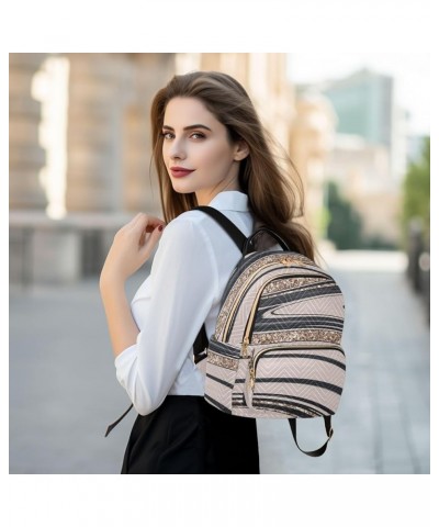 Backpack Purse for Women Abstract Marble Artistic, Mini Fashion Backpack Ink Style Lightweight Casual Daypack Shoulder Bag Tr...