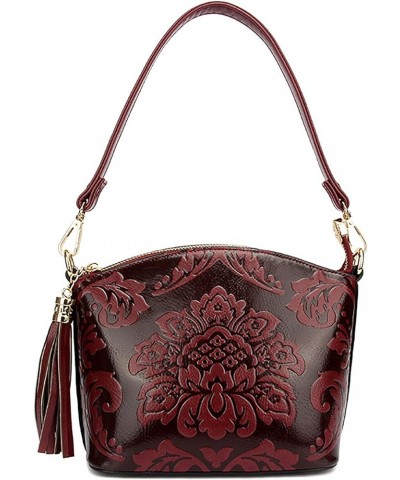 Women's Fashion Chinese Style Elegant Empaistic Top Handle Shoulder Bag C-burgundy $31.48 Totes