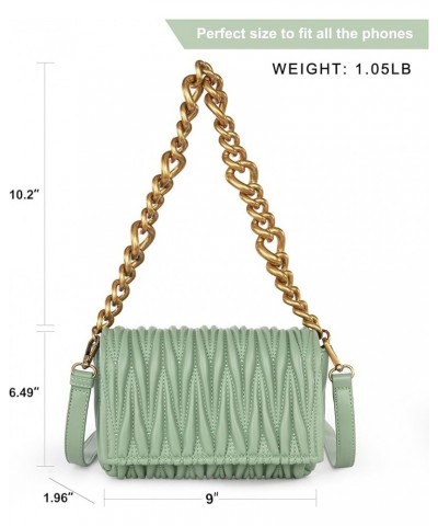 Quilted Handbags for Women Crossbody Bags Trendy Small Purses and Top Handle Handbags Green $10.00 Evening Bags