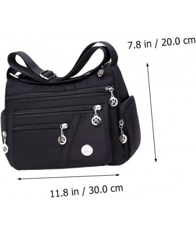 1pc Multi Layer Messenger Bag Nylon Crossbody Storage Bag Nylon Sling Bag Nylon Pouch Nylon Bag Black Shoulder Bag Storage Ba...