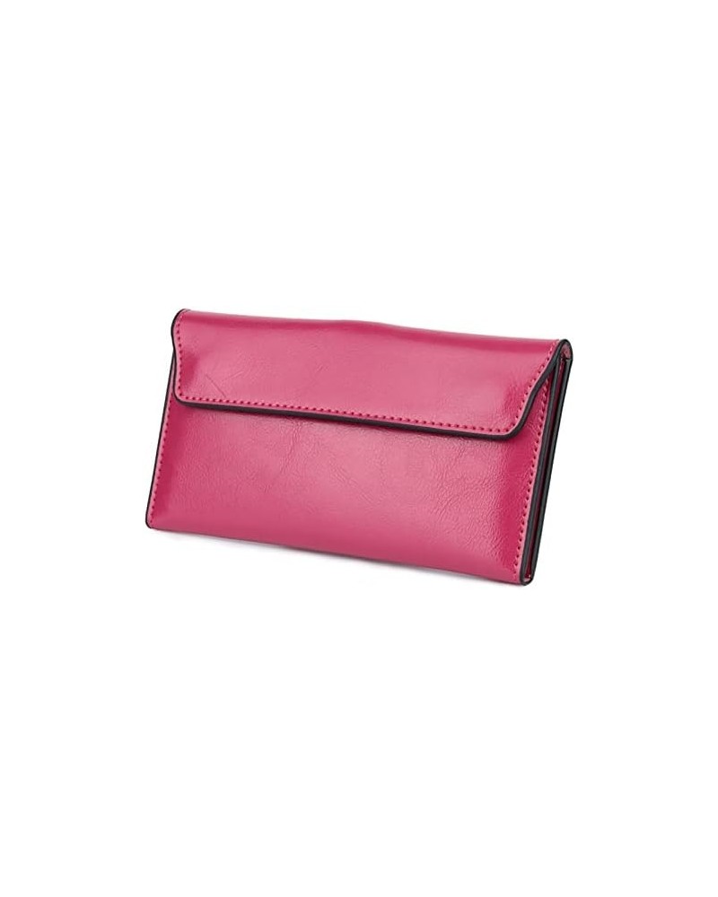 Slim Genuine Leather Women Wallet Female Long Clutch Coin Purses Wallets and Purses Ladies Card Holder 2022 Rose Red $15.78 W...