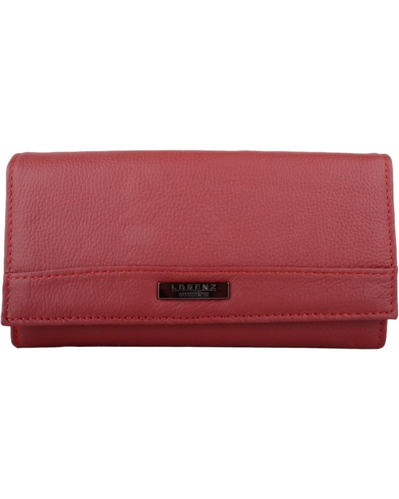 Womens Large Leather Bi-Fold Money/Coin Holder/Purse with Mulitple Pockets - Red $13.67 Wallets