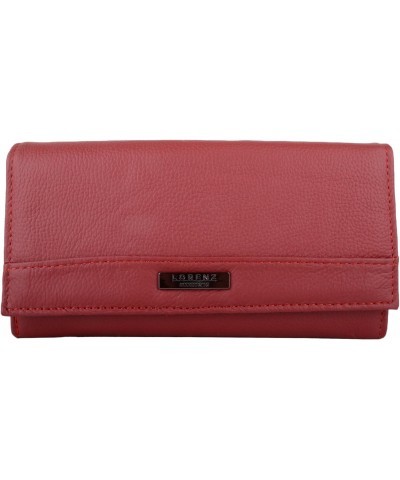 Womens Large Leather Bi-Fold Money/Coin Holder/Purse with Mulitple Pockets - Red $13.67 Wallets