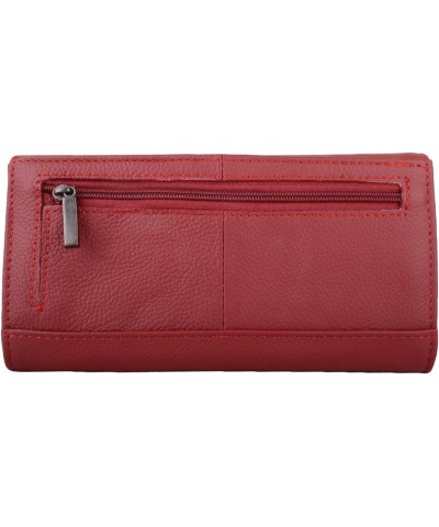 Womens Large Leather Bi-Fold Money/Coin Holder/Purse with Mulitple Pockets - Red $13.67 Wallets