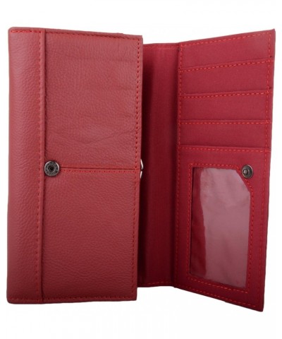 Womens Large Leather Bi-Fold Money/Coin Holder/Purse with Mulitple Pockets - Red $13.67 Wallets