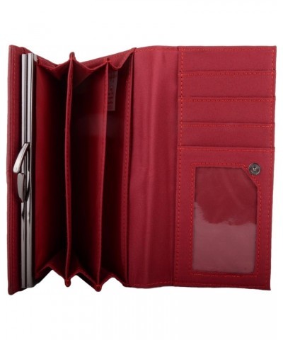 Womens Large Leather Bi-Fold Money/Coin Holder/Purse with Mulitple Pockets - Red $13.67 Wallets