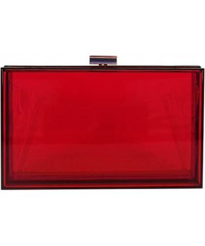 Women Clear Purse Acrylic Evening Clutch Bag Shoulder Handbag Unique Evening Bags and Clutches Crossbody Purse Dark Red(trans...