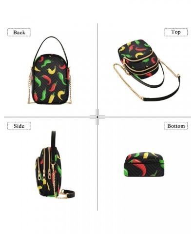 Hot Chili Peppers Multi Pockets Crossbody Bags for Women Zip Cell Phone Purse Wallet Bag with Detachable Shoulder Strap Cross...