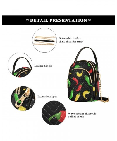 Hot Chili Peppers Multi Pockets Crossbody Bags for Women Zip Cell Phone Purse Wallet Bag with Detachable Shoulder Strap Cross...