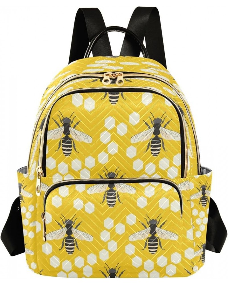 Women Backpack Purse Bee Honeycomb Inseacts Bees Fashion Shoulder Bags Travel Backpack Small Daypacks M Medium $13.52 Backpacks