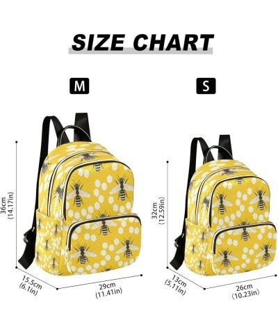 Women Backpack Purse Bee Honeycomb Inseacts Bees Fashion Shoulder Bags Travel Backpack Small Daypacks M Medium $13.52 Backpacks