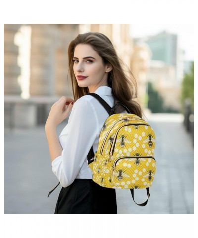 Women Backpack Purse Bee Honeycomb Inseacts Bees Fashion Shoulder Bags Travel Backpack Small Daypacks M Medium $13.52 Backpacks