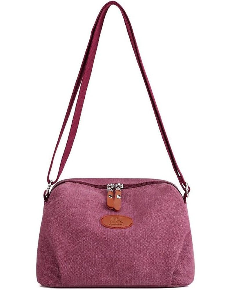 Crossbody Purse Bag Canvas Shoulder Bag for Women Multi-pocket Handbag Fashion Tote for Daily Use Purple $14.83 Totes