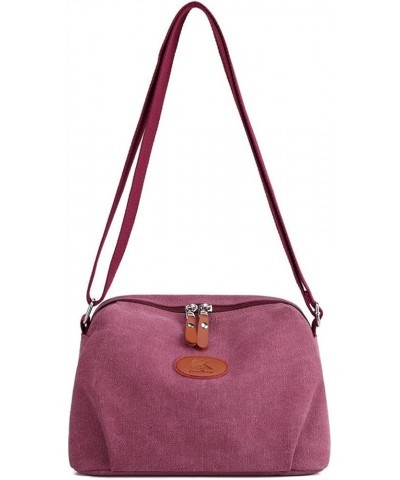 Crossbody Purse Bag Canvas Shoulder Bag for Women Multi-pocket Handbag Fashion Tote for Daily Use Purple $14.83 Totes