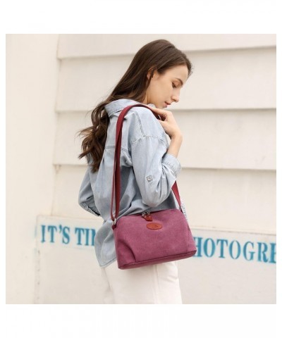 Crossbody Purse Bag Canvas Shoulder Bag for Women Multi-pocket Handbag Fashion Tote for Daily Use Purple $14.83 Totes