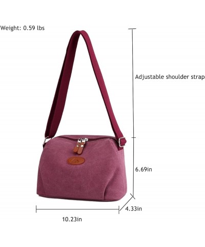 Crossbody Purse Bag Canvas Shoulder Bag for Women Multi-pocket Handbag Fashion Tote for Daily Use Purple $14.83 Totes