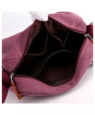 Crossbody Purse Bag Canvas Shoulder Bag for Women Multi-pocket Handbag Fashion Tote for Daily Use Purple $14.83 Totes