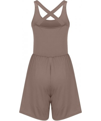 Cute Rompers And Jumpsuits for Women Jumpsuit With 4 Pockets Convict Jumpsuit Women 1-coffee➤➤ Womens Rompers 2024 Summer $10...