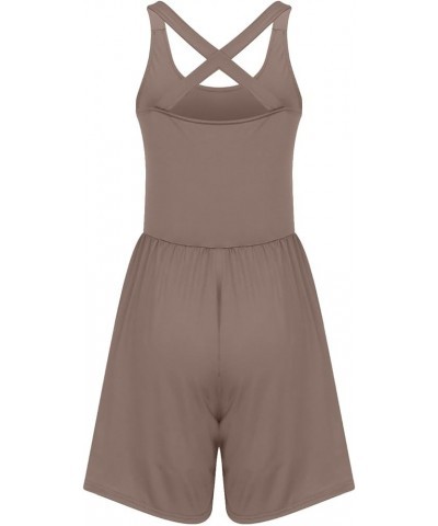 Cute Rompers And Jumpsuits for Women Jumpsuit With 4 Pockets Convict Jumpsuit Women 1-coffee➤➤ Womens Rompers 2024 Summer $10...