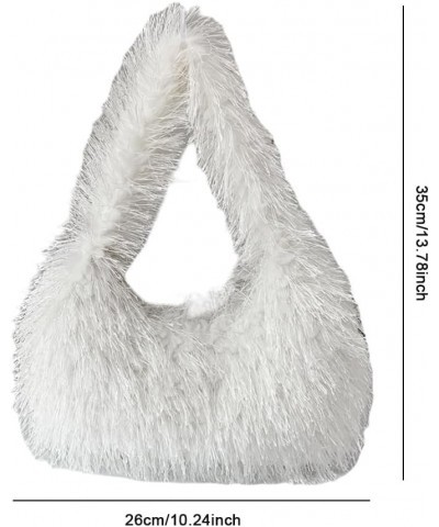 Loveholy ury Hobo Pu and s for Women t Faux Top Handle Shoulr Bag th er Y2k Girls Daily Bag White $8.79 Hobo Bags