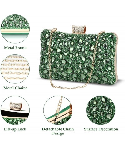 Sparkly Rhinestone Clutch Purse for Women Formal Beaded Crystal Evening Bag Wedding Prom Cocktail Party Handbag Forest Green ...