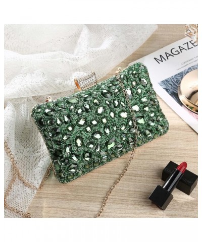 Sparkly Rhinestone Clutch Purse for Women Formal Beaded Crystal Evening Bag Wedding Prom Cocktail Party Handbag Forest Green ...