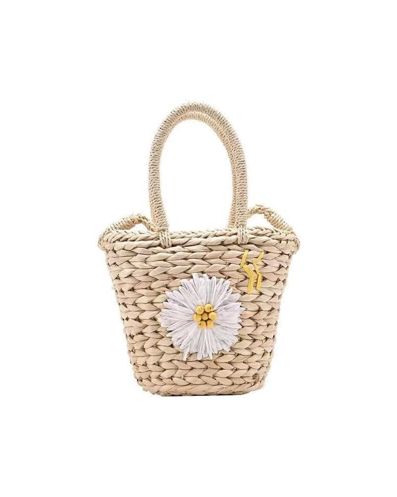 Round Straw Bag Large Woven Women Light Crossbody Bag Summer Beach Tote Handbags Handle Shoulder Bag (Color : D) R $12.35 Totes