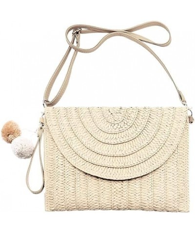 Straw Shoulder Bag Straw Clutch Straw Crossbody Bag Casual Beach Straw Handmade Bag for Women Envelope Purse Wallet (Color : ...