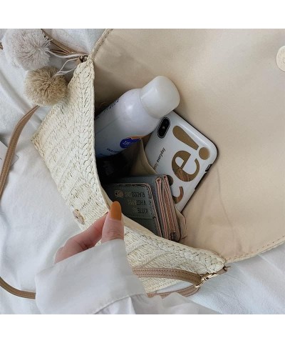 Straw Shoulder Bag Straw Clutch Straw Crossbody Bag Casual Beach Straw Handmade Bag for Women Envelope Purse Wallet (Color : ...