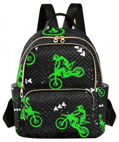 Women Backpack Motocross Grunge Neon Green Anti-Theft Travel Backpack with Luggage Belt Lightweight Handbag Lady Purse Roomy ...