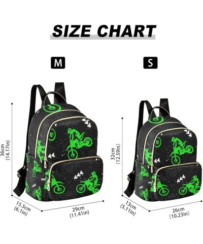 Women Backpack Motocross Grunge Neon Green Anti-Theft Travel Backpack with Luggage Belt Lightweight Handbag Lady Purse Roomy ...