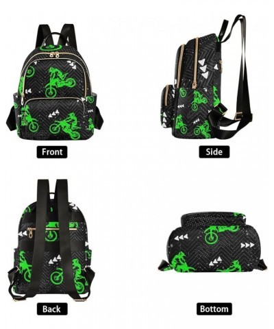 Women Backpack Motocross Grunge Neon Green Anti-Theft Travel Backpack with Luggage Belt Lightweight Handbag Lady Purse Roomy ...