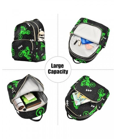 Women Backpack Motocross Grunge Neon Green Anti-Theft Travel Backpack with Luggage Belt Lightweight Handbag Lady Purse Roomy ...