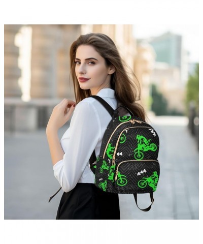 Women Backpack Motocross Grunge Neon Green Anti-Theft Travel Backpack with Luggage Belt Lightweight Handbag Lady Purse Roomy ...