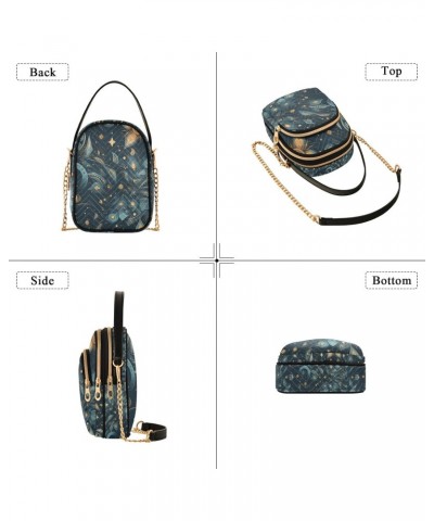 Crossbody Bag for Women, Ethnic Flowers Phone Purse Detachable Chain Bag Shoulder Handbag Wallet $13.19 Crossbody Bags