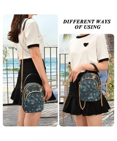 Crossbody Bag for Women, Ethnic Flowers Phone Purse Detachable Chain Bag Shoulder Handbag Wallet $13.19 Crossbody Bags