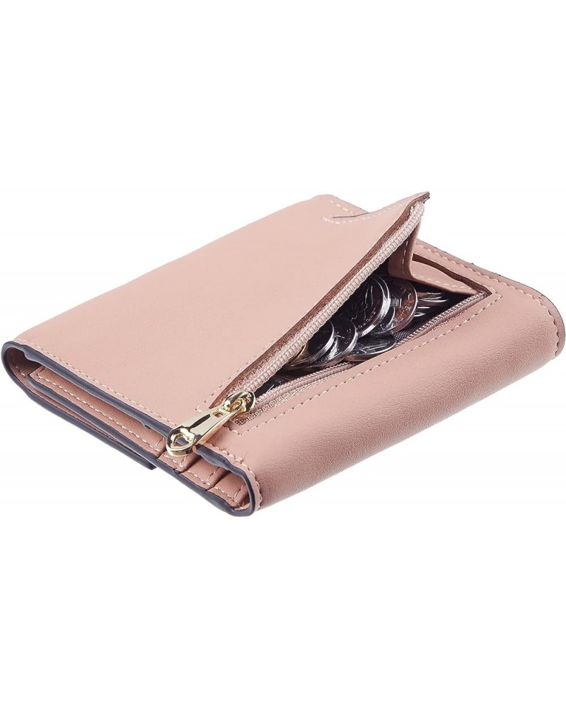 RFID Blocking Small Mini Compact Wallet Trifold Credit Card Holder Pocket Purse for Women Napa Pink $7.66 Wallets