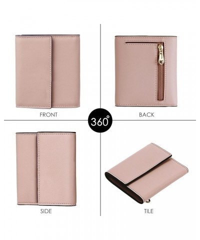 RFID Blocking Small Mini Compact Wallet Trifold Credit Card Holder Pocket Purse for Women Napa Pink $7.66 Wallets