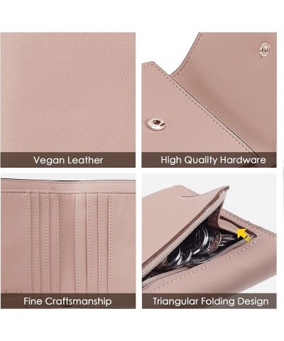 RFID Blocking Small Mini Compact Wallet Trifold Credit Card Holder Pocket Purse for Women Napa Pink $7.66 Wallets