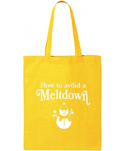 How To Avoid A Meltdown Cotton Canvas Tote Bag Yellow $11.54 Totes