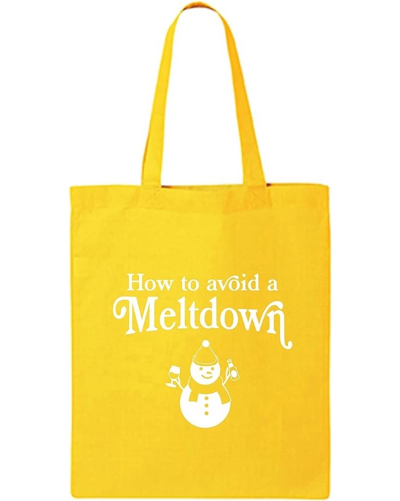 How To Avoid A Meltdown Cotton Canvas Tote Bag Yellow $11.54 Totes