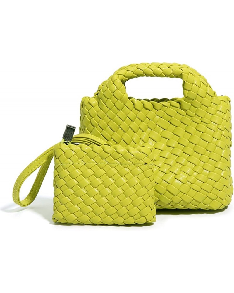 Woven Bag for Women with Coin Purse Fashion Handbag Female Shoulder Bag Foldable Chain Small Tote Crossbody Bags Fruit Green ...