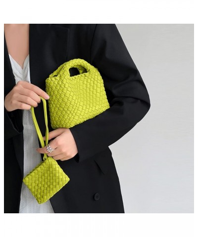 Woven Bag for Women with Coin Purse Fashion Handbag Female Shoulder Bag Foldable Chain Small Tote Crossbody Bags Fruit Green ...