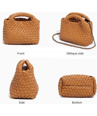 Woven Bag for Women with Coin Purse Fashion Handbag Female Shoulder Bag Foldable Chain Small Tote Crossbody Bags Fruit Green ...